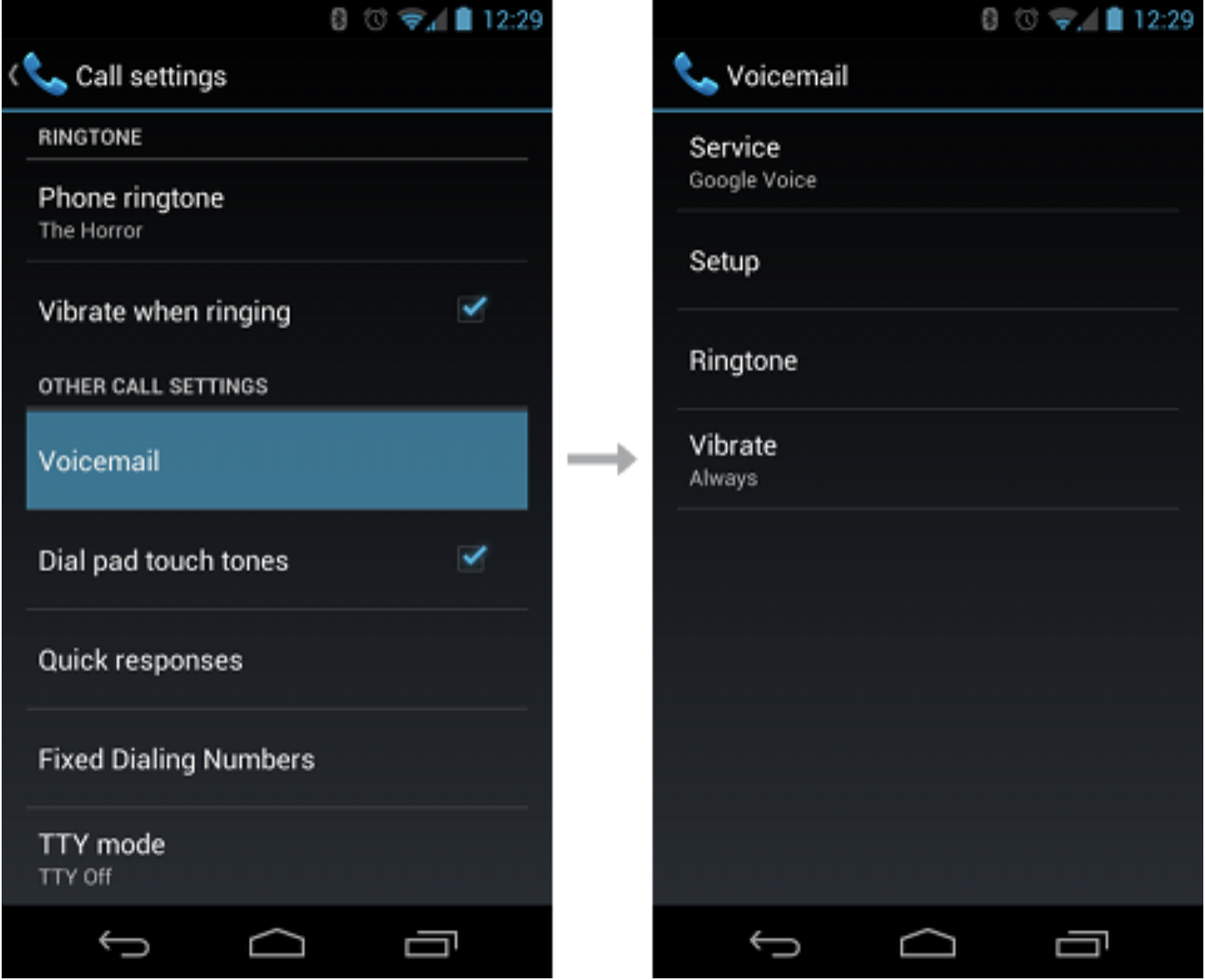 Настройка главного экрана андроид. Android settings. Tty Mode. Visual Voicemail Android Setup.